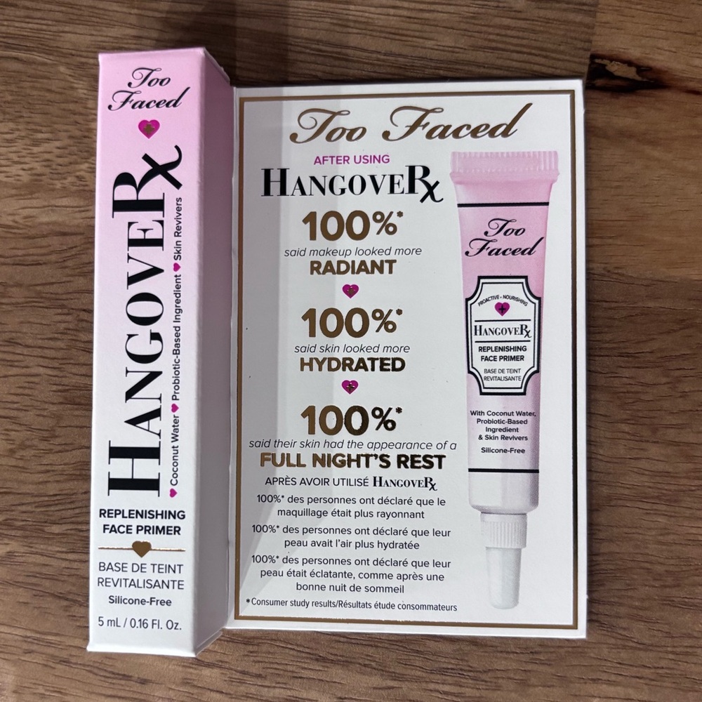 NIB Too Faced HangoveRx Replenishing Face Primer - Travel Size 5mL / 0.16 fl oz